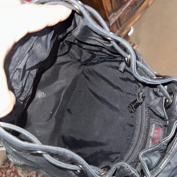 Tumi rucksack backpack Black Leather vintage durable - Picture 5 of 7